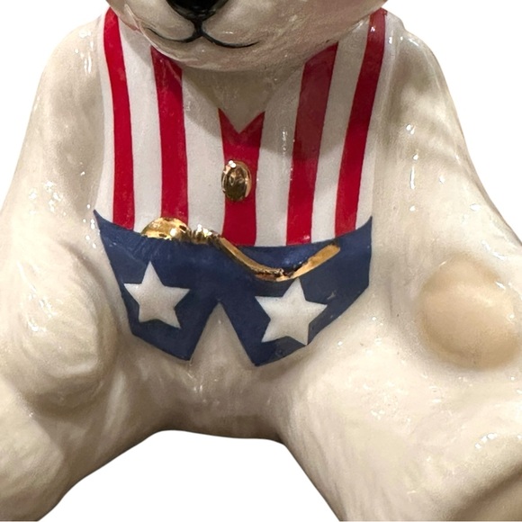 LENOX Teddy's 100th Anniversary Ornament - Ivory Bone China 24K Gold Plate Trim - Picture 8 of 11